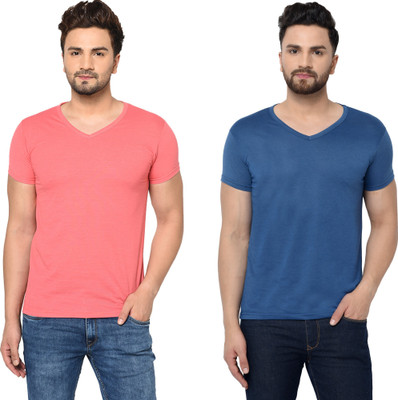 Tresna Fab Solid Men V Neck Multicolor T-Shirt