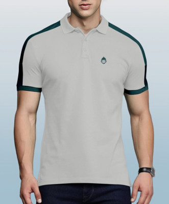 SRK EXIM Colorblock Men Round Neck Grey T-Shirt