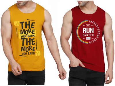 Restore Graphic Print Men Round Neck Maroon, Yellow T-Shirt