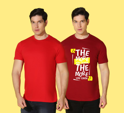 WOOSTRO Typography Men Round Neck Multicolor T-Shirt