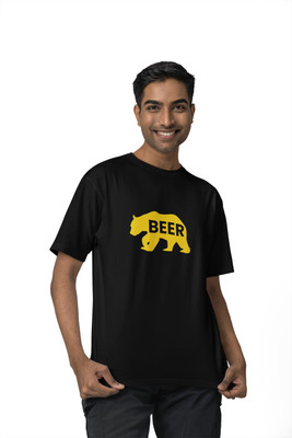 Streetfluencer Printed Men Round Neck Black T-Shirt