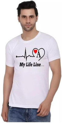 ALNIK Graphic Print, Typography Men Round Neck White T-Shirt