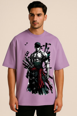 PS ENTERPRISES Graphic Print Men Round Neck Purple T-Shirt