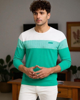 Autna Printed Men Round Neck Green T-Shirt