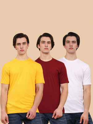 Moda Rapido Solid Men Round Neck Multicolor T-Shirt