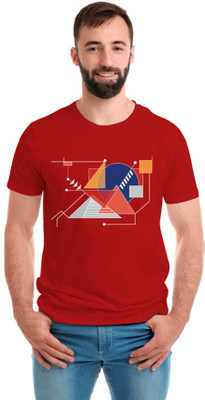 SmarTee Street Printed Men Round Neck Red T-Shirt