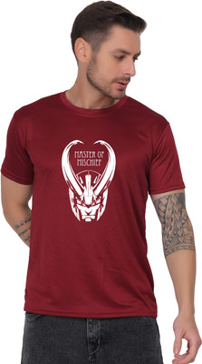 Maheshworld Graphic Print Men Round Neck Maroon T-Shirt