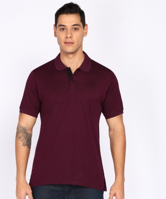 PARK AVENUE Solid Men Polo Neck Red T-Shirt