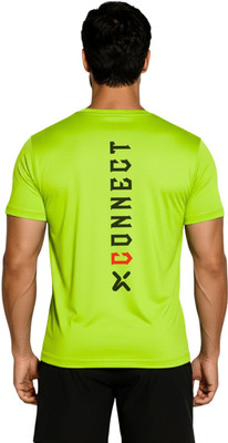 3colors Typography Men Round Neck Green T-Shirt