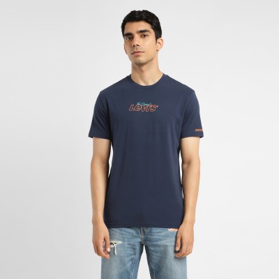 LEVI'S Graphic Print Men Crew Neck Blue T-Shirt