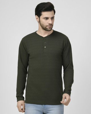 SMASH SMART WEAR Solid Men Crew Neck Green T-Shirt