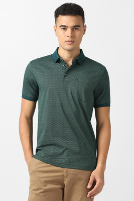 VAN HEUSEN Printed Men Polo Neck Green T-Shirt