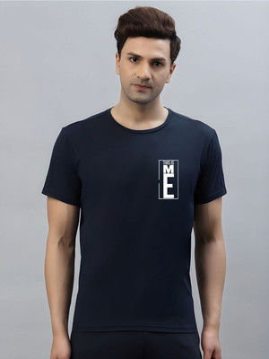 SZN Graphic Print Men Round Neck Dark Blue T-Shirt