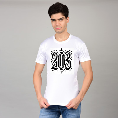Ridawear Graphic Print Men Round Neck White T-Shirt