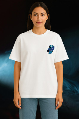 Buddy Collection Graphic Print Women Round Neck White T-Shirt