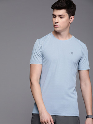 WROGN Printed Men Round Neck Blue T-Shirt
