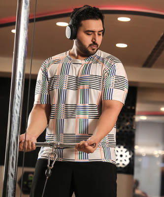 Instafab Plus Printed Men Crew Neck Multicolor T-Shirt