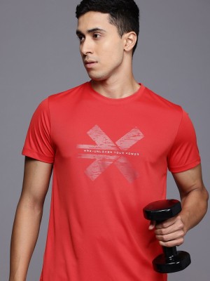 HRX by Hrithik Roshan Printed Men Round Neck Red T-Shirt