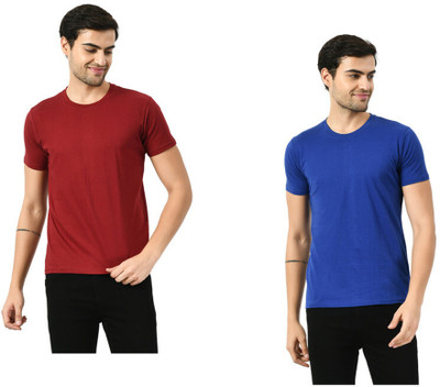KAVYA Solid Men Round Neck Multicolor T-Shirt