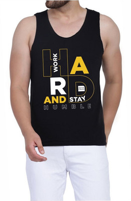 WOOSTRO Printed Men Round Neck Black T-Shirt