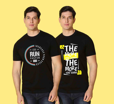 WOOSTRO Typography Men Round Neck Multicolor T-Shirt