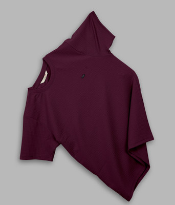 HIKNOCK Solid Men Round Neck Maroon T-Shirt