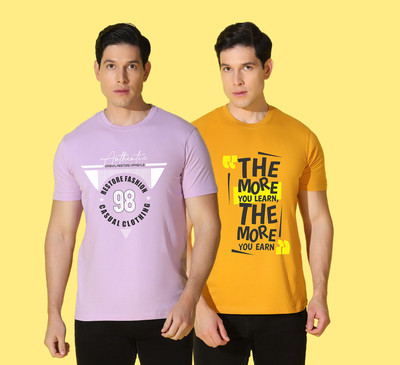 WOOSTRO Graphic Print Men Round Neck Multicolor T-Shirt