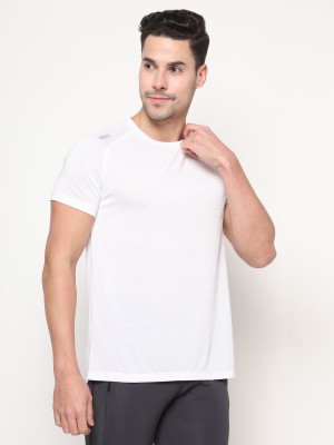 DIDA Solid Men Round Neck White T-Shirt