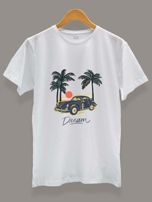 DIVINE Printed Couple Round Neck White T-Shirt