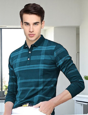 Autna Printed Men Polo Neck Blue T-Shirt