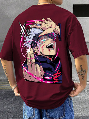 TripBroz Graphic Print Men Round Neck Maroon T-Shirt