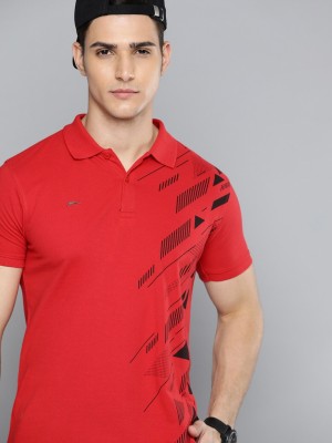 SLAZENGER Printed Men Polo Neck Red T-Shirt