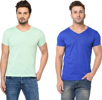 Adorbs Trend Solid Men V Neck Multicolor T-Shirt