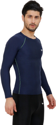 Kyk Solid Men Round Neck Dark Blue T-Shirt