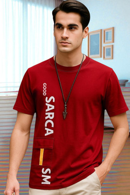 FASHIUM Typography Men Round Neck Red T-Shirt