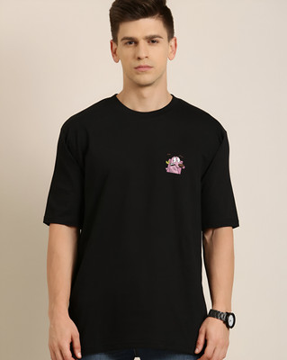 Jack Paris Printed Men Round Neck Black T-Shirt