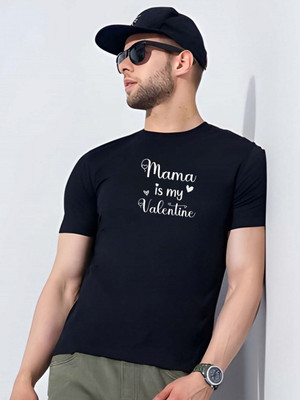 SZN Graphic Print Men Round Neck Black T-Shirt