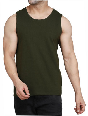 Restore Solid Men Round Neck Green T-Shirt