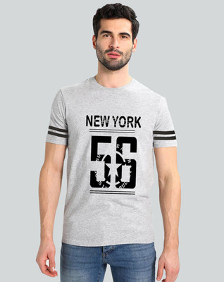 Trends Tower Printed Men Round Neck Grey T-Shirt