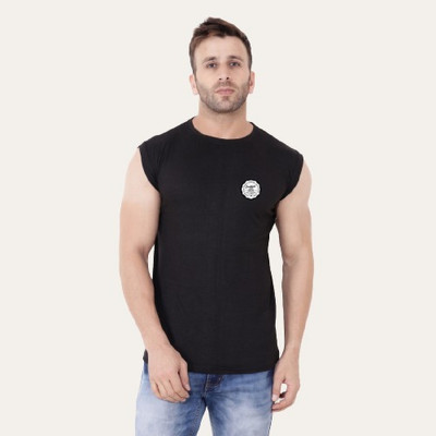 Girdhar Printed Men Round Neck Black T-Shirt
