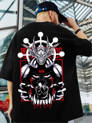 ZEN1FASHION Printed Men Round Neck Black T-Shirt