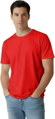 VEL Solid Men Crew Neck White T-Shirt