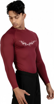 FURRR Printed Men Round Neck Maroon T-Shirt