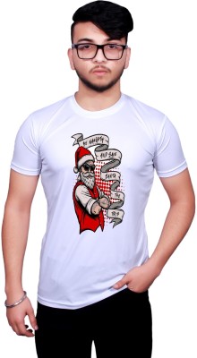 NITYANAND CREATIONS Printed Men Round Neck White T-Shirt