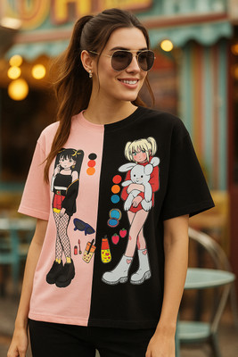 SZN Solid Women Round Neck Pink T-Shirt