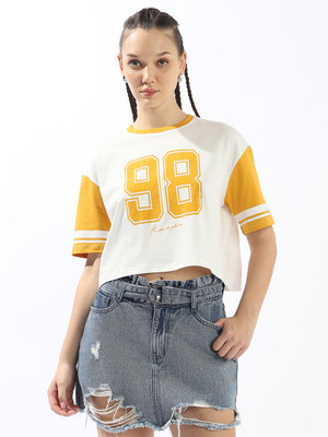 Hubberholme Graphic Print Women Round Neck Multicolor T-Shirt