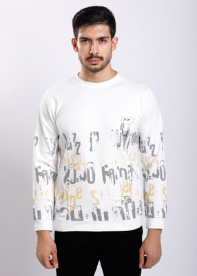 HIGHTRIBE Printed Men Round Neck White T-Shirt