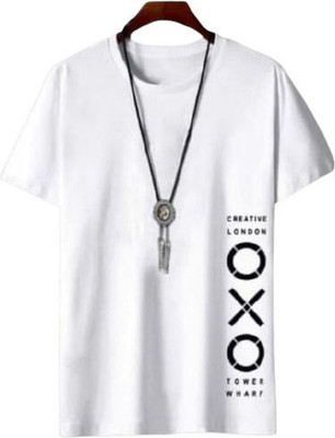 stylesmyth Printed Men Round Neck White T-Shirt