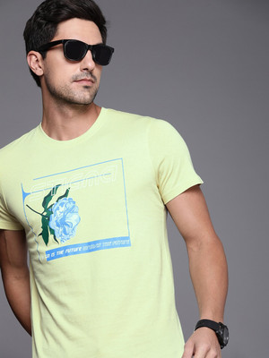 WROGN Printed, Typography Men Round Neck Green T-Shirt
