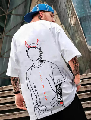 Conway Printed Men Round Neck White T-Shirt